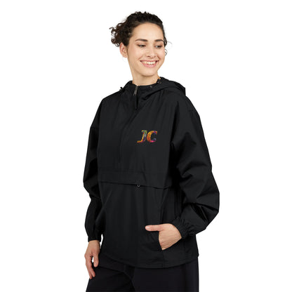 Champion Packable Anorak Jacket – Water-Resistant Lightweight Windbreaker with JC Digital Print (Unisex)