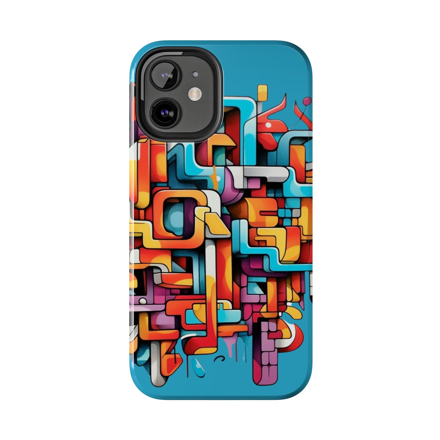 Blue Tough Phone Cases - Graffiti Design