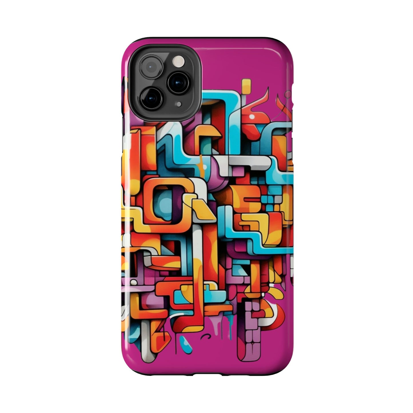 Fuschia Tough Phone Cases - Graffiti Design