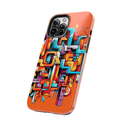 Orange Tough Phone Cases - Graffiti Design