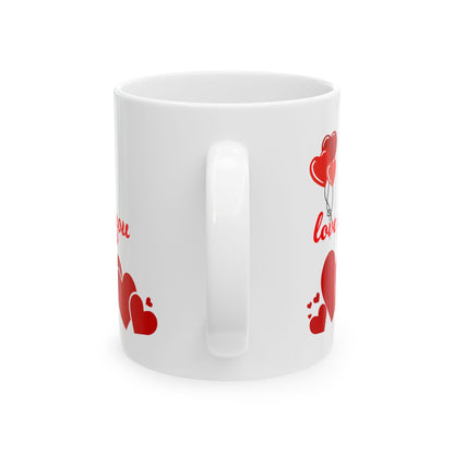 Heart Print Ceramic Mug