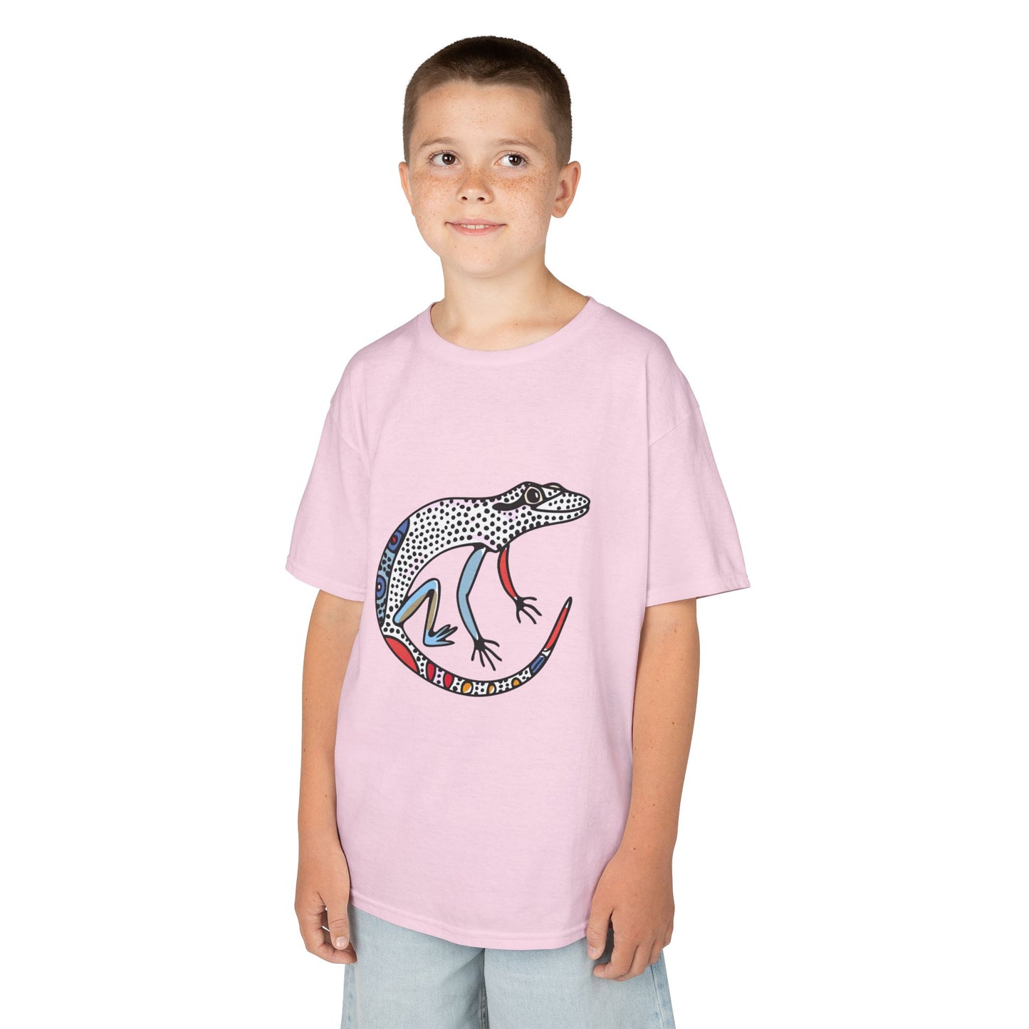 Kids Lizard Graphic Tee — Colorful Patterned Chameleon Shirt