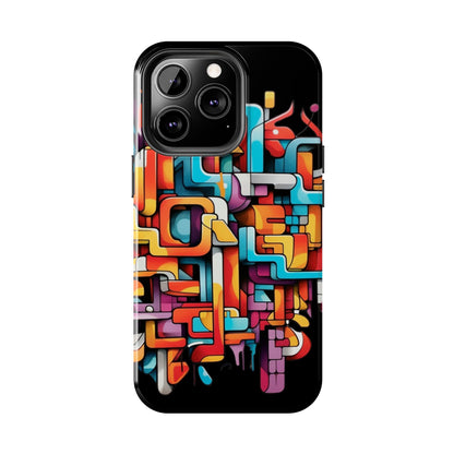 Black Tough Phone Cases - Graffiti Design