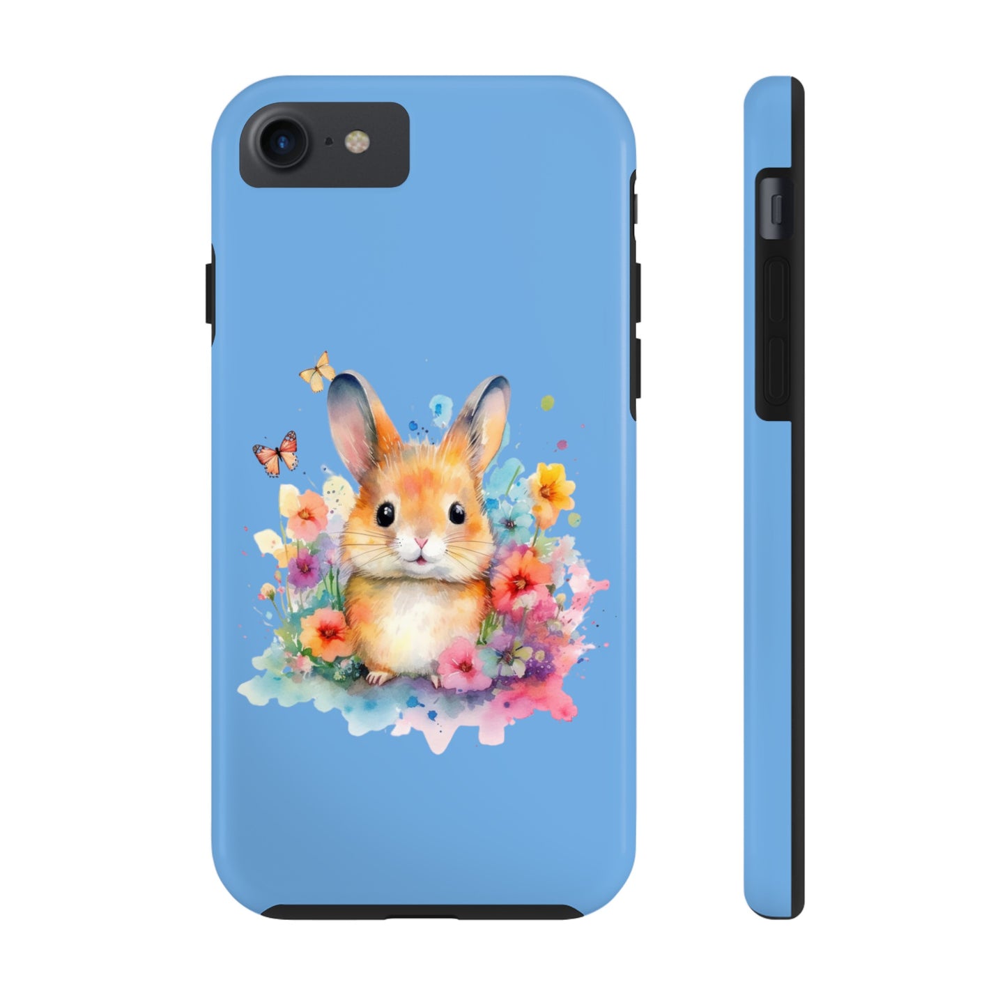 Light Blue Tough Phone Cases Rabbit Design