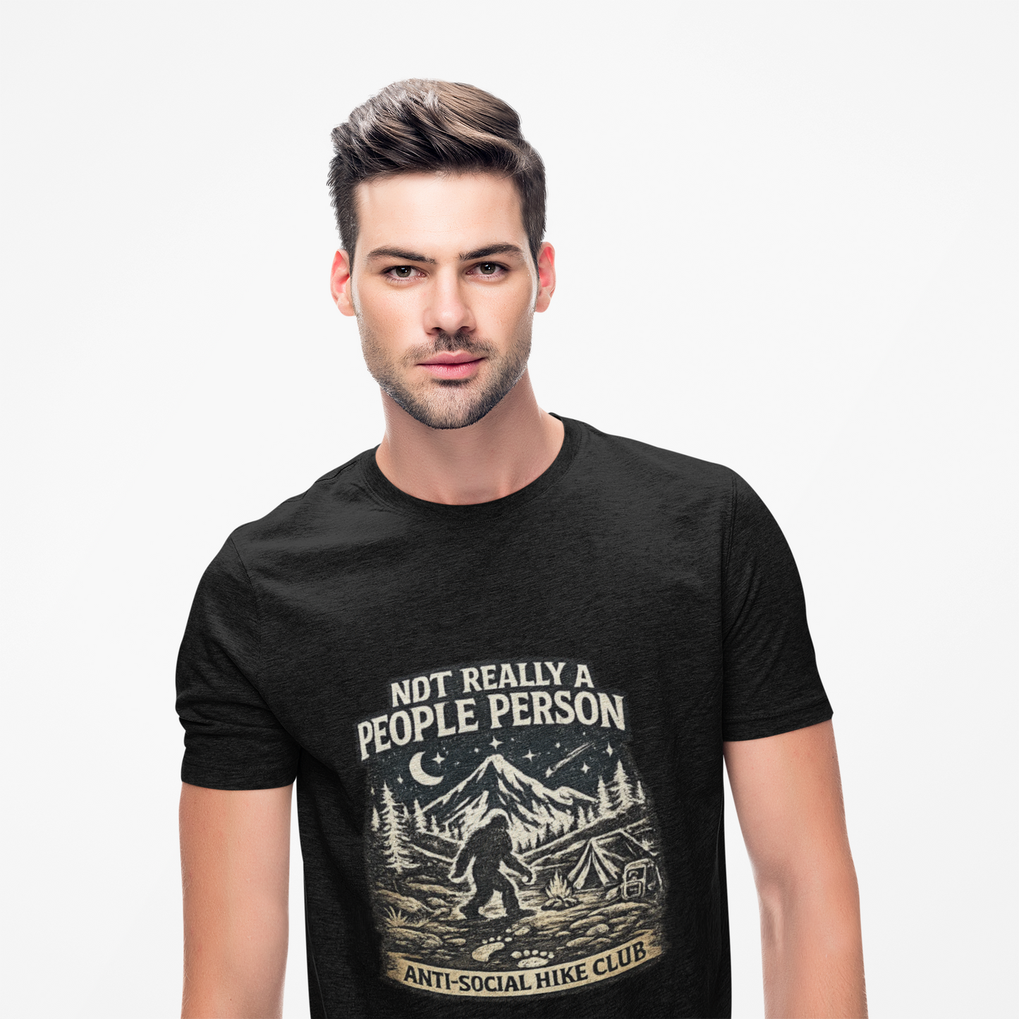 Men’s Funny Hiking T Shirt – Not Really a People Person Anti Social Hike Club Tee
