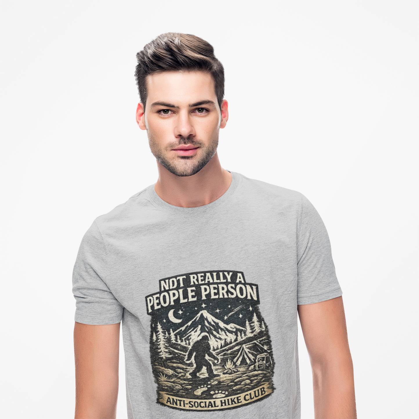 Men’s Funny Hiking T Shirt – Not Really a People Person Anti Social Hike Club Tee