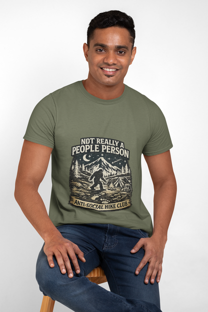 Men’s Funny Hiking T Shirt – Not Really a People Person Anti Social Hike Club Tee