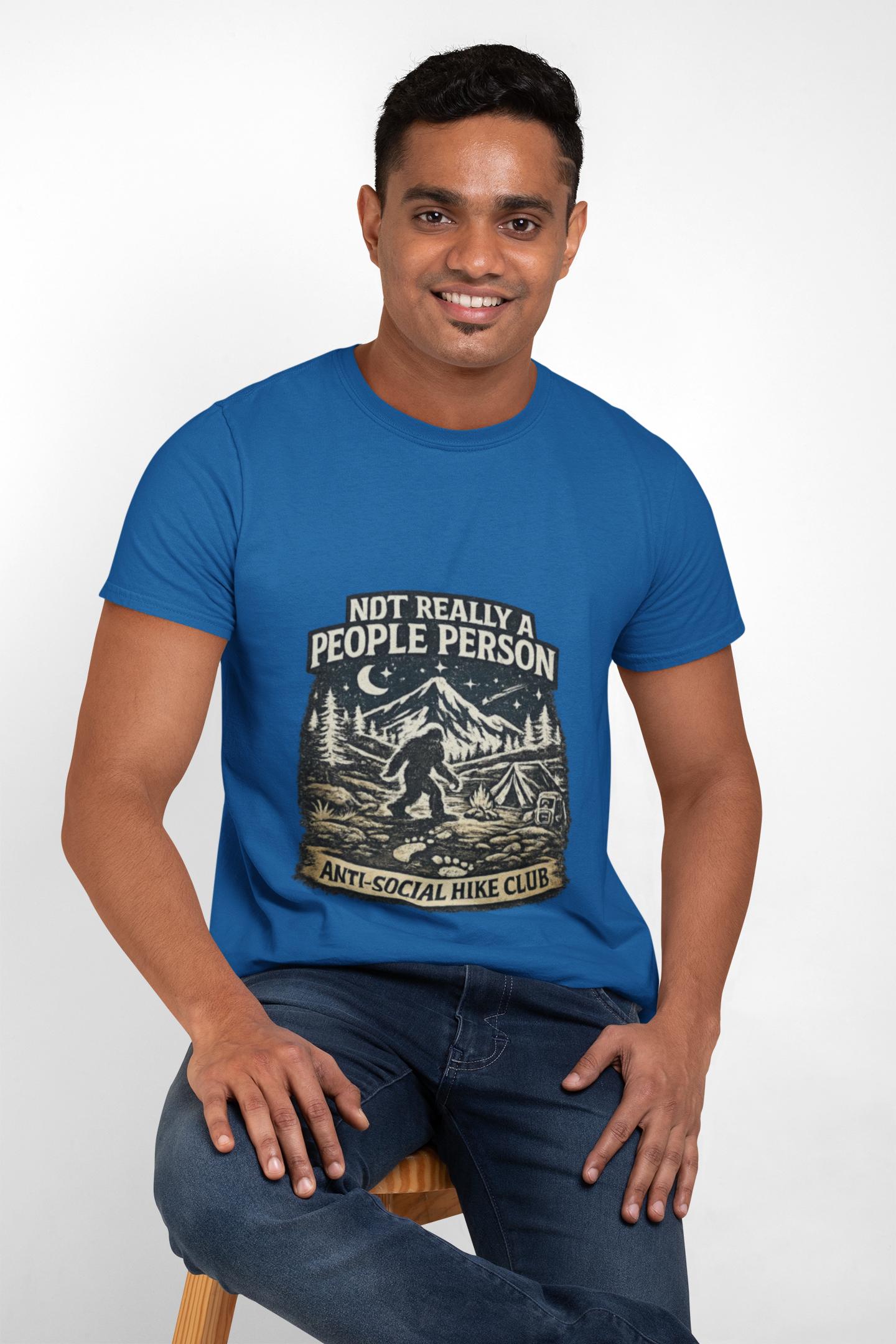 Men’s Funny Hiking T Shirt – Not Really a People Person Anti Social Hike Club Tee