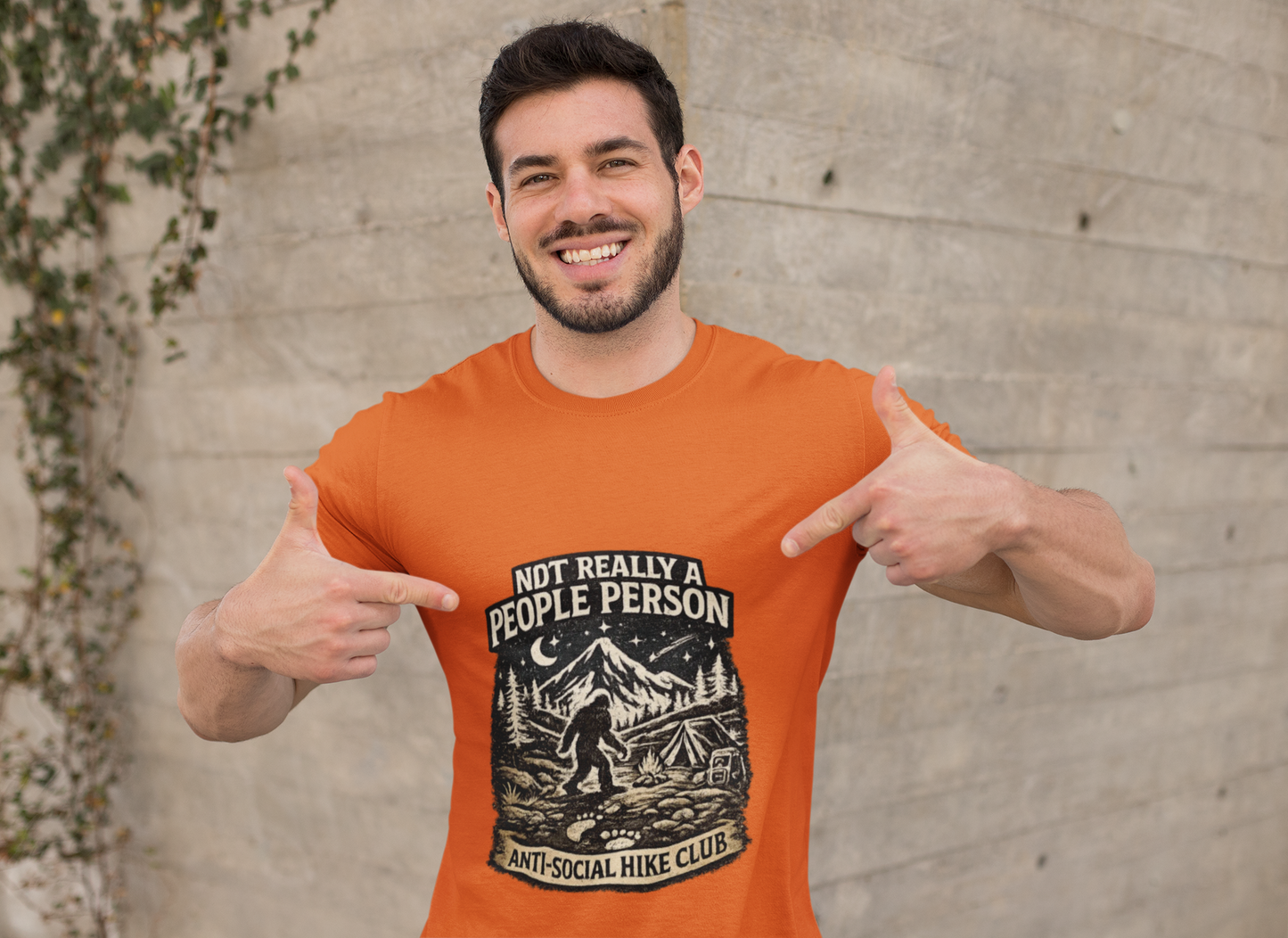 Men’s Funny Hiking T Shirt – Not Really a People Person Anti Social Hike Club Tee