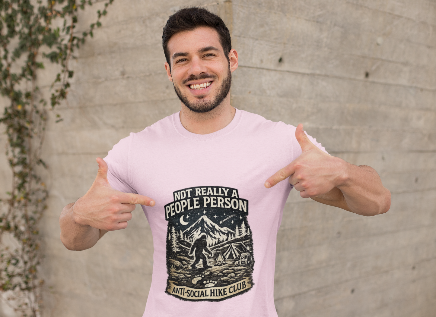 Men’s Funny Hiking T Shirt – Not Really a People Person Anti Social Hike Club Tee