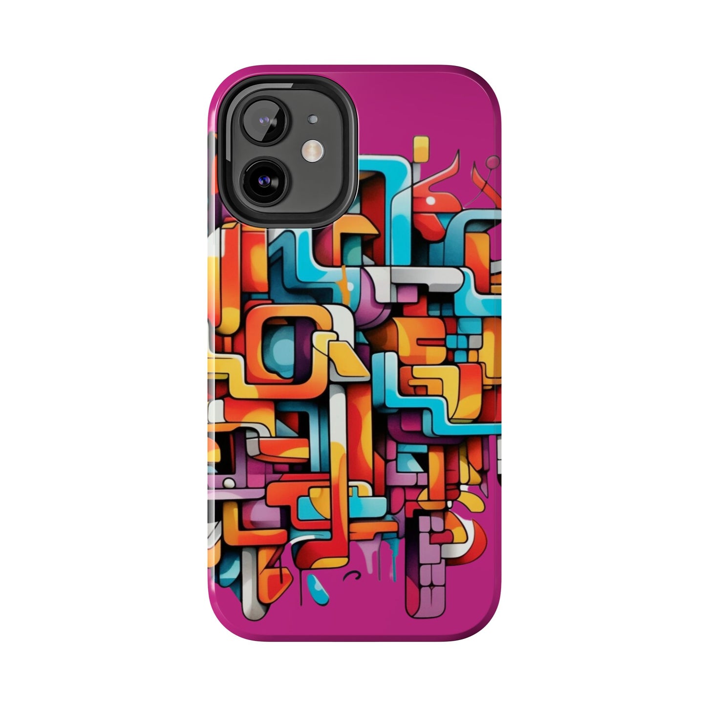 Fuschia Tough Phone Cases - Graffiti Design