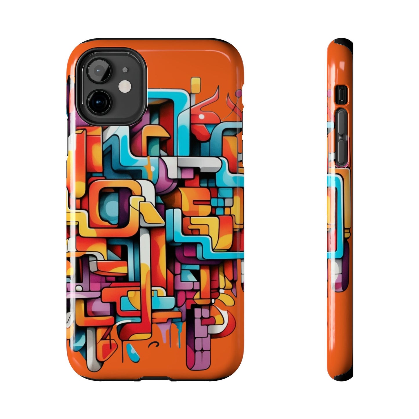 Orange Tough Phone Cases - Graffiti Design