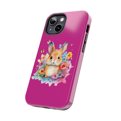 Pink Tough Phone Cases Rabbit Design