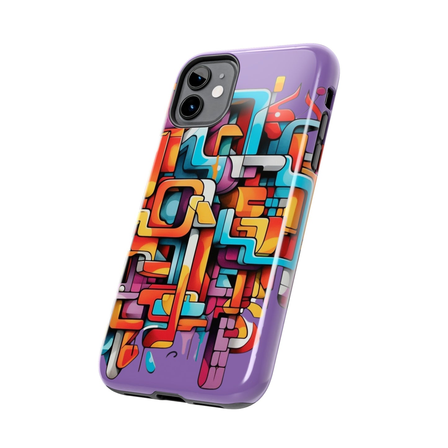 Light Purple Tough Phone Cases - Graffiti Design