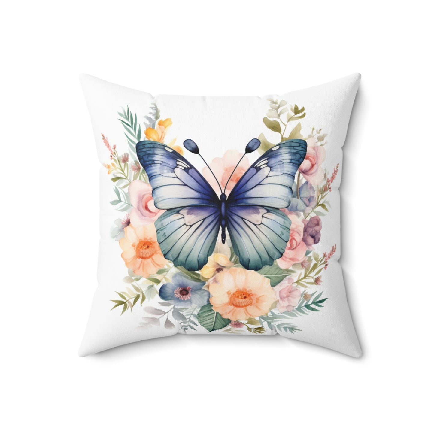 Spun Polyester Square Pillow - Butterfly