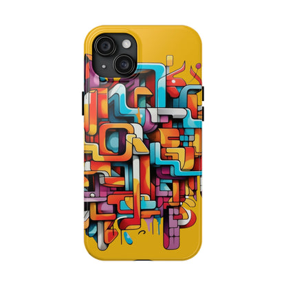 Yellow Tough Phone Cases - Graffiti Design