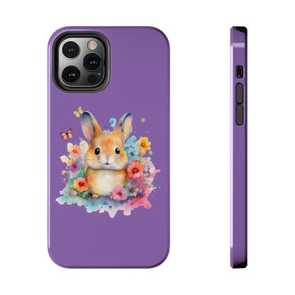 Light Purple Tough Phone Cases Rabbit Design