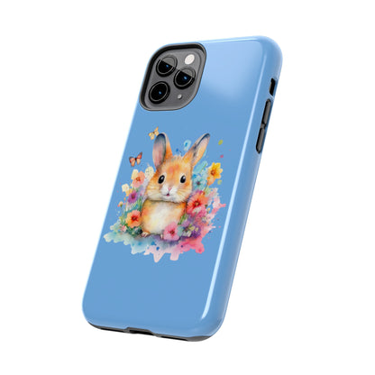 Light Blue Tough Phone Cases Rabbit Design