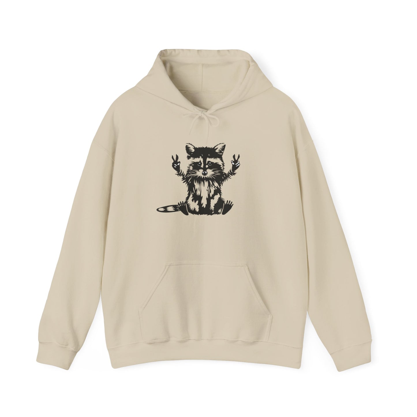 Women's Yellow Raccoon Graphic Hoodie – Soft Cotton Blend Pullover Sweatshirt