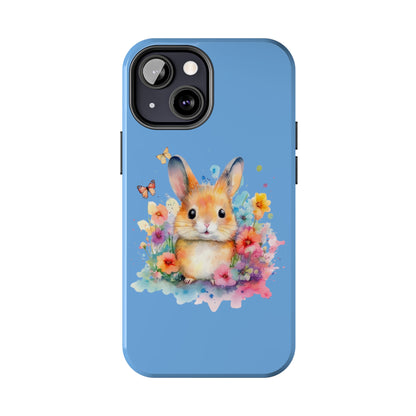 Light Blue Tough Phone Cases Rabbit Design