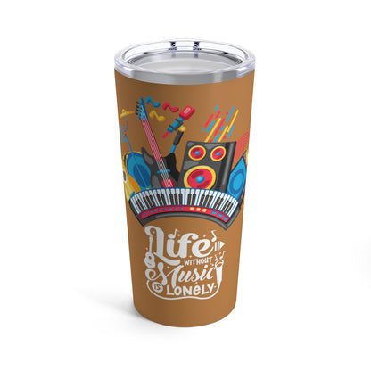 Brown Tumbler for Music Lovers 20oz