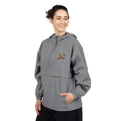 Champion Packable Anorak Jacket – Water-Resistant Lightweight Windbreaker with JC Digital Print (Unisex)