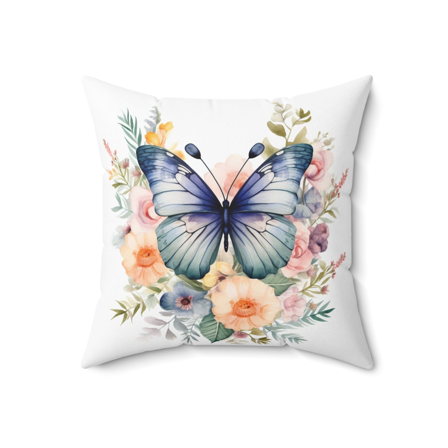 Spun Polyester Square Pillow - Butterfly