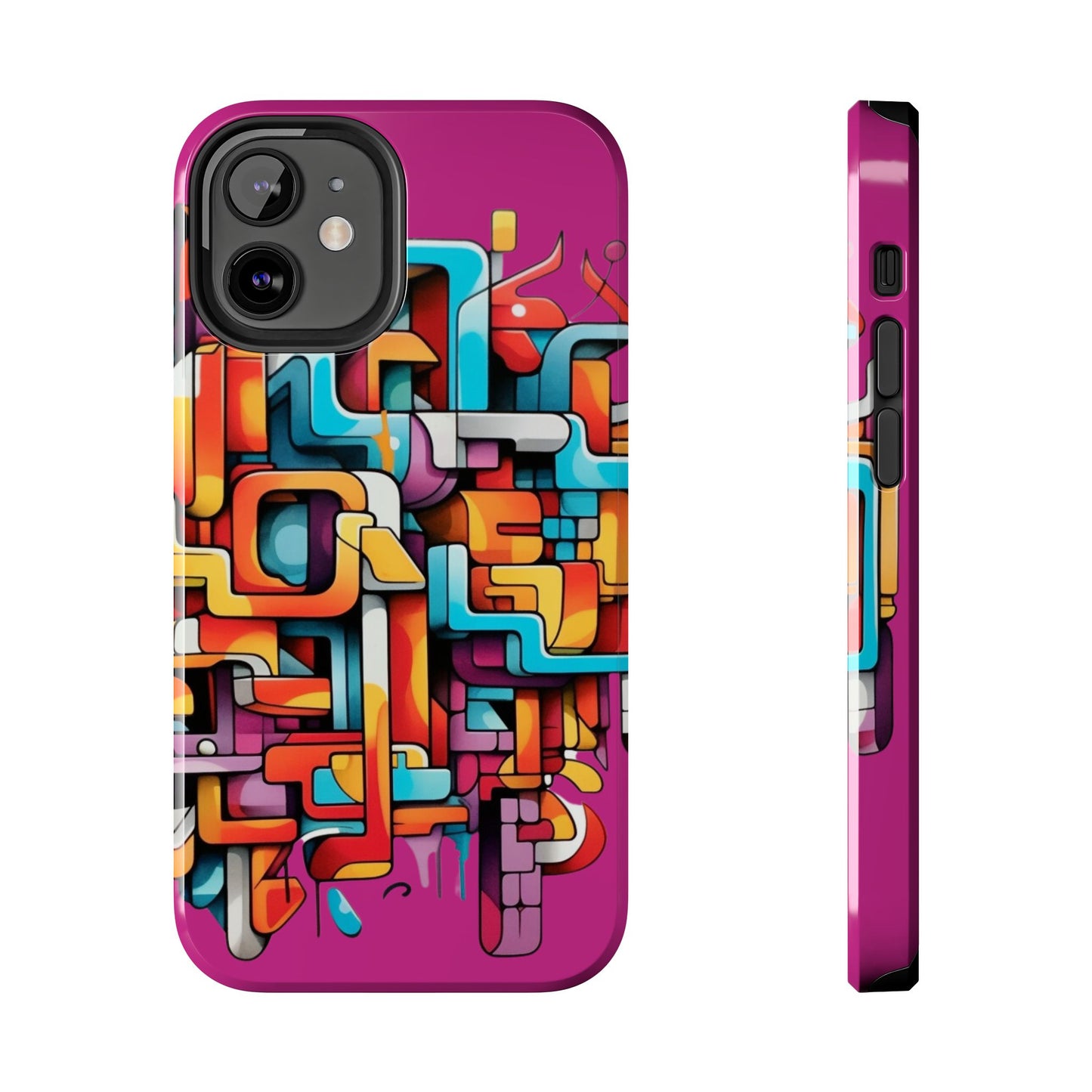 Fuschia Tough Phone Cases - Graffiti Design