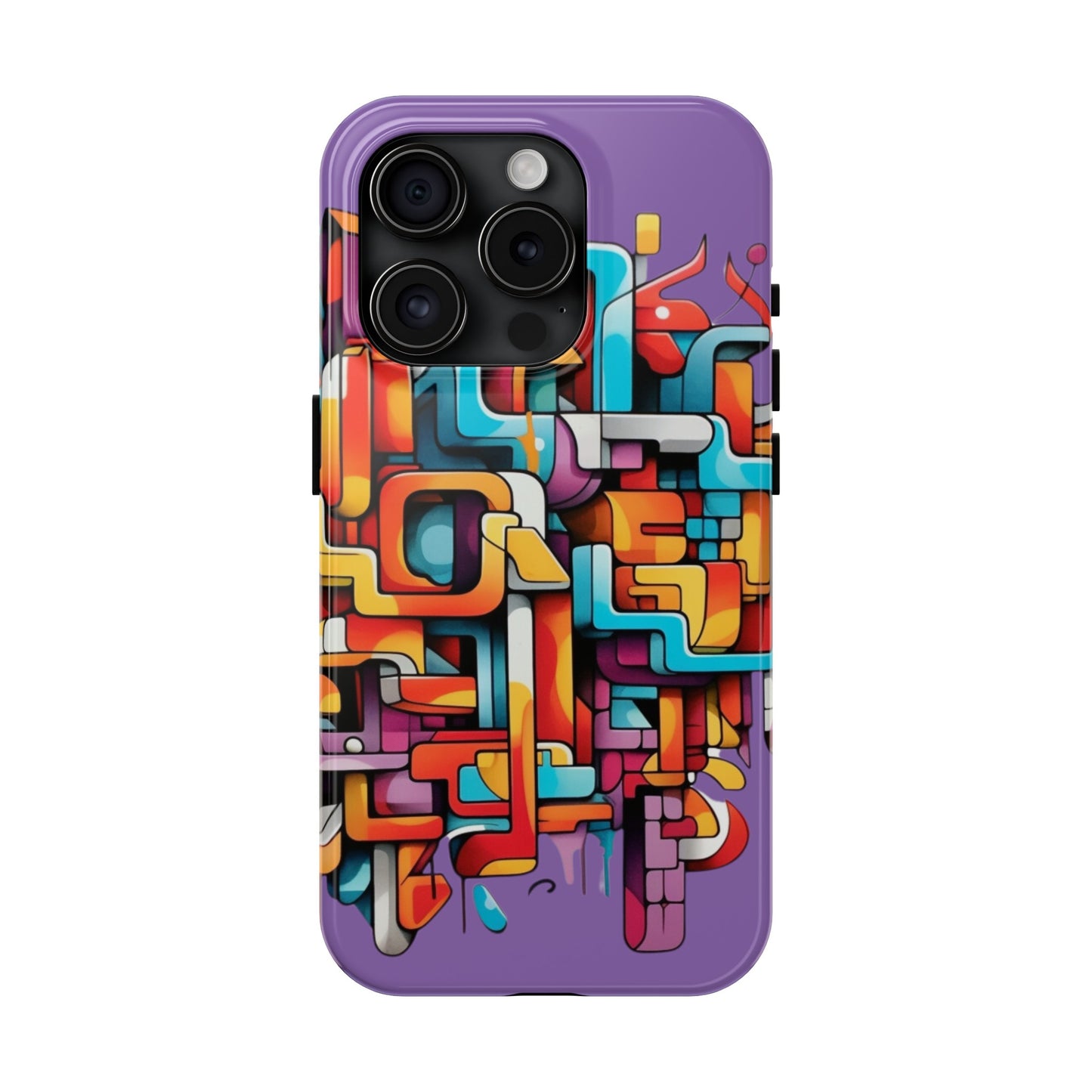 Light Purple Tough Phone Cases - Graffiti Design