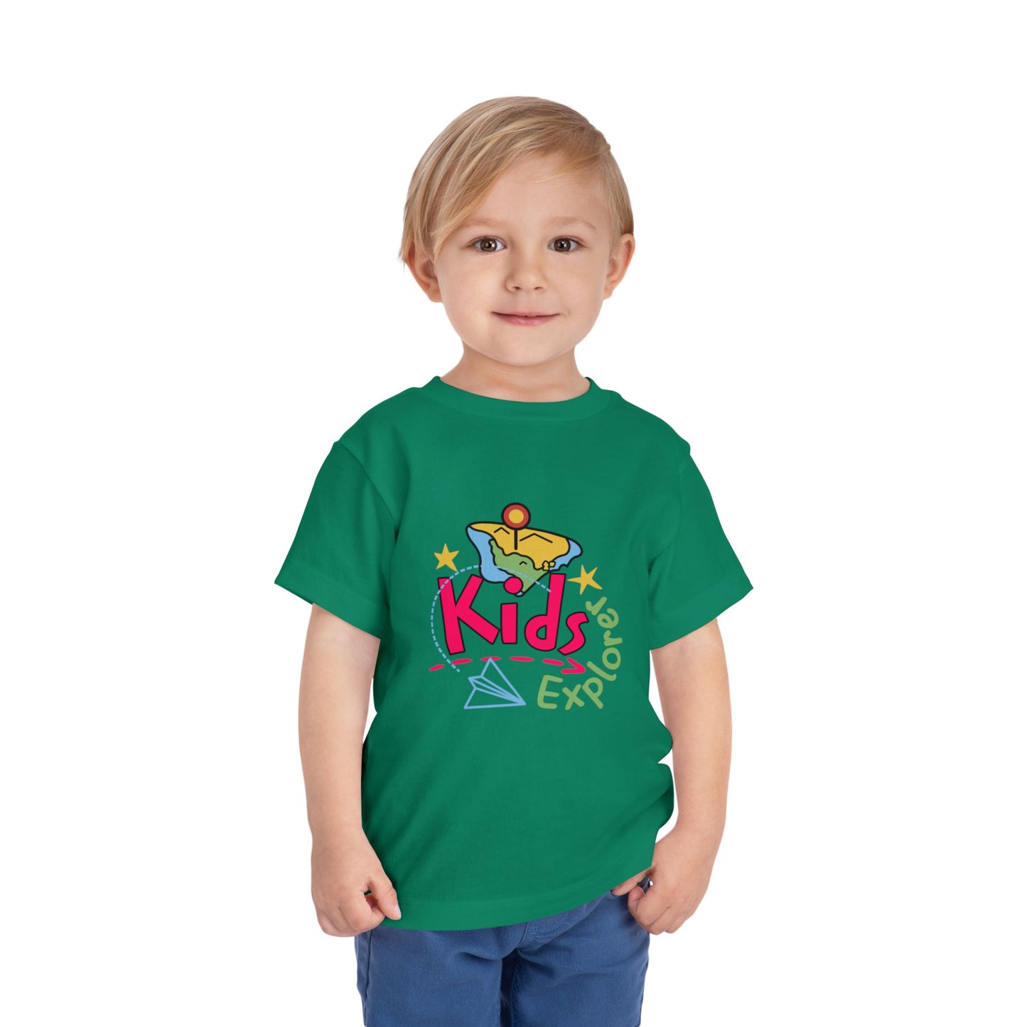 Kids Explore Toddler Tee — Colorful Adventure Graphic T-Shirt for Curious Little Explorers