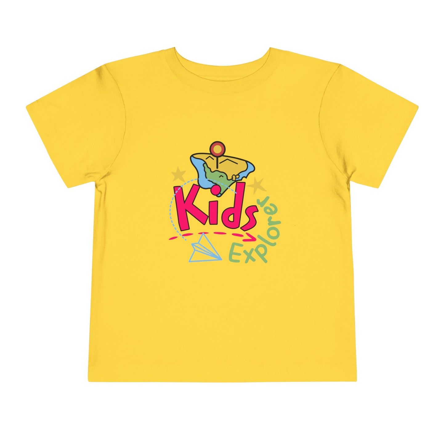 Kids Explore Toddler Tee — Colorful Adventure Graphic T-Shirt for Curious Little Explorers