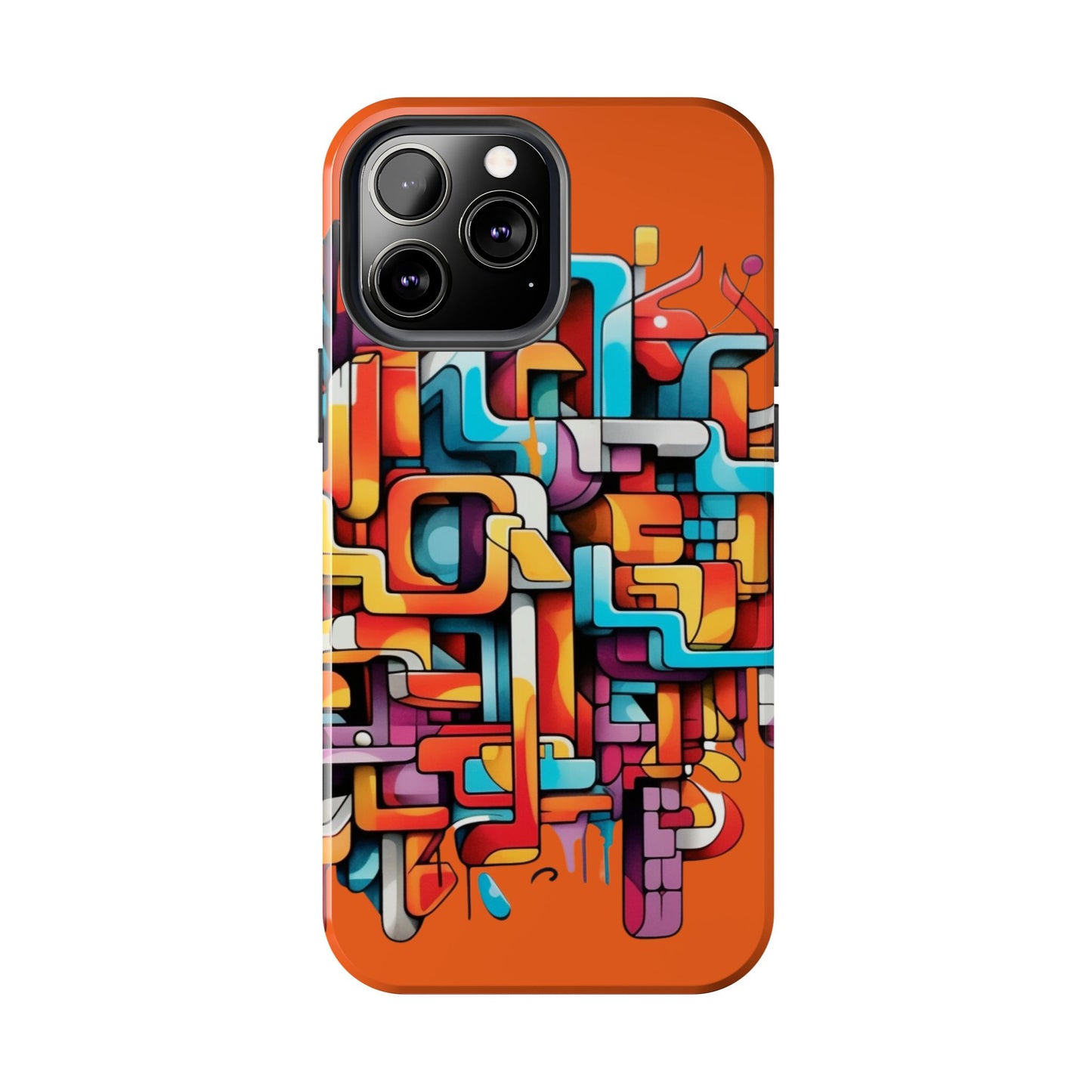 Orange Tough Phone Cases - Graffiti Design