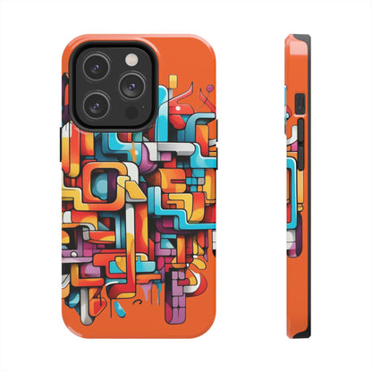 Orange Tough Phone Cases - Graffiti Design