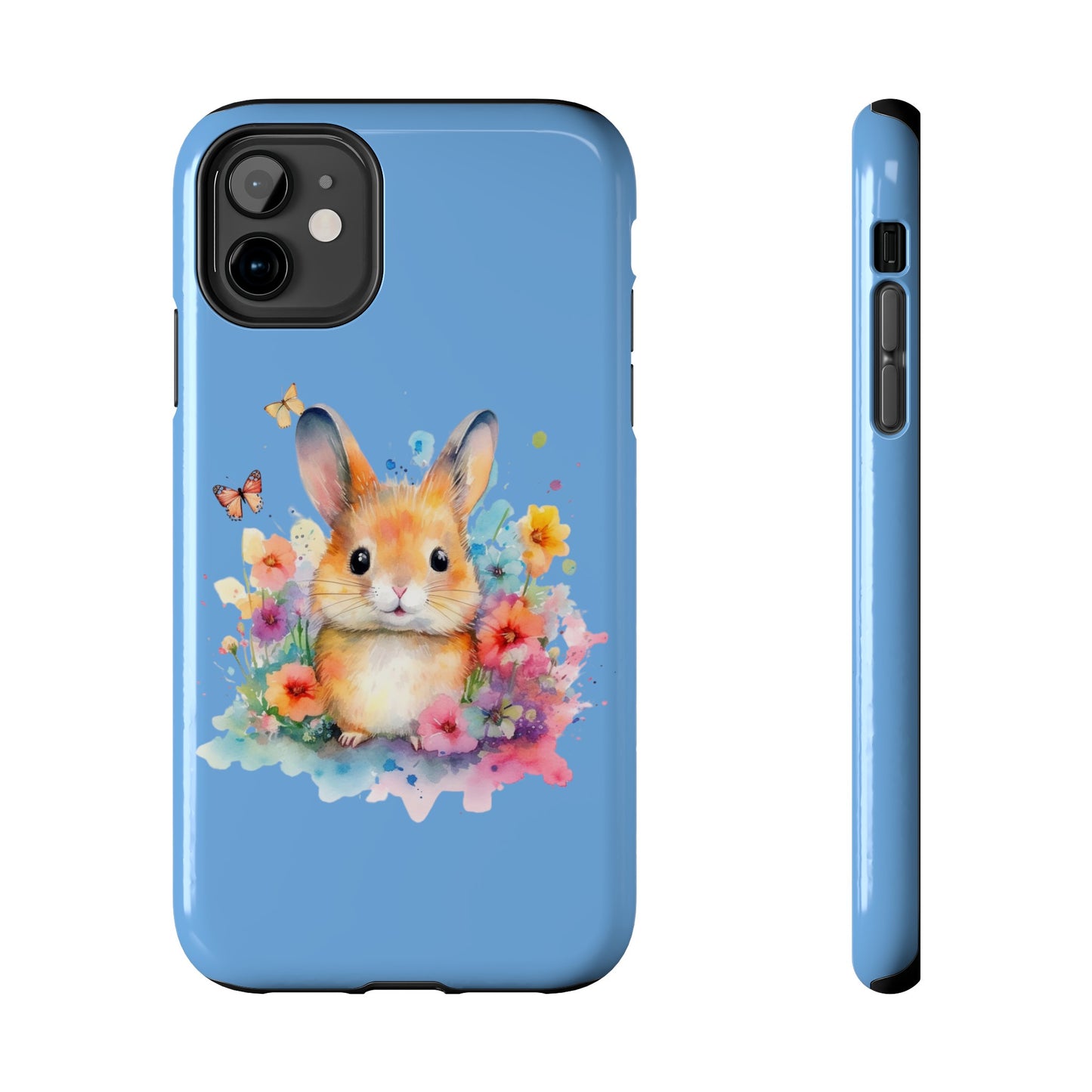 Light Blue Tough Phone Cases Rabbit Design