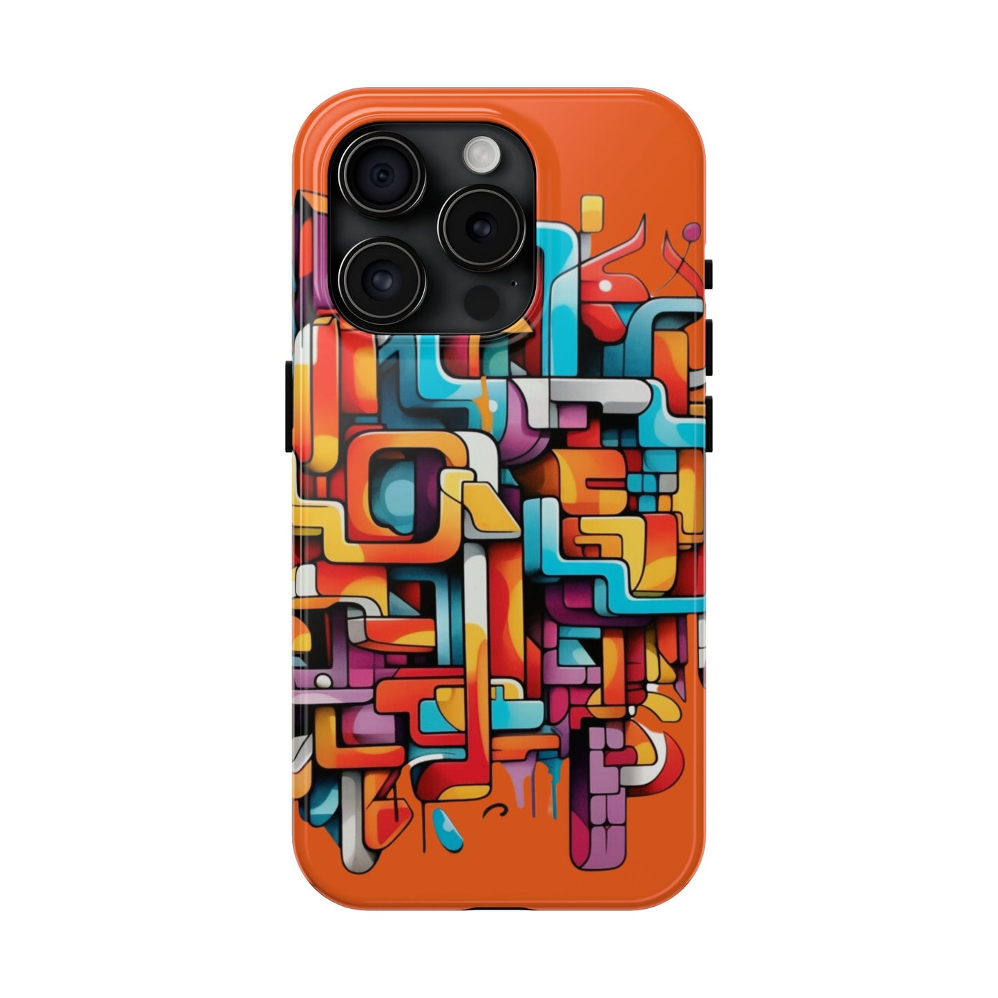 Orange Tough Phone Cases - Graffiti Design