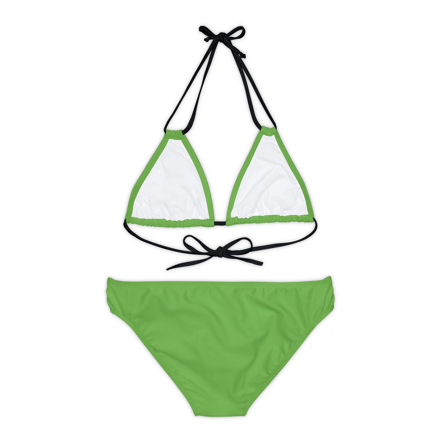 Light Green Strappy Bikini Set (AOP) with Butterfly design