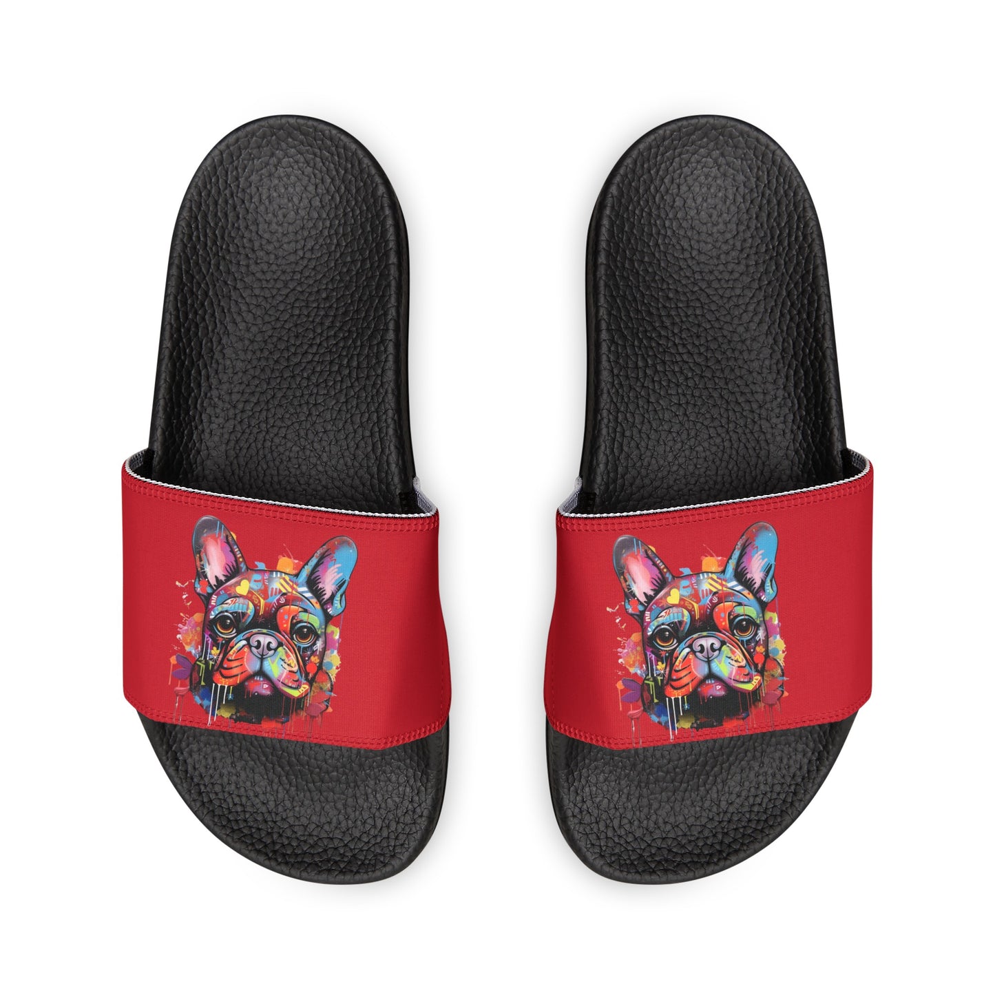 Women's PU Slide Sandals with Graffiti Dog