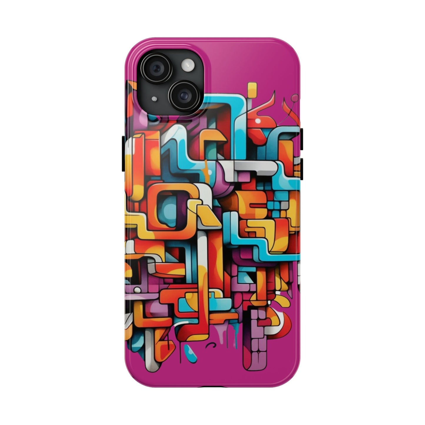 Fuschia Tough Phone Cases - Graffiti Design