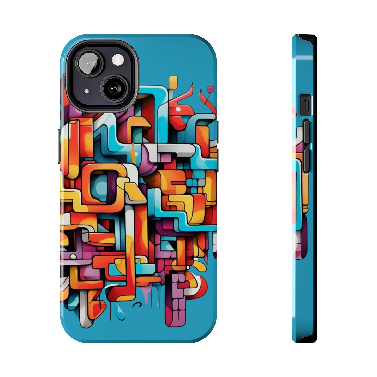 Blue Tough Phone Cases - Graffiti Design