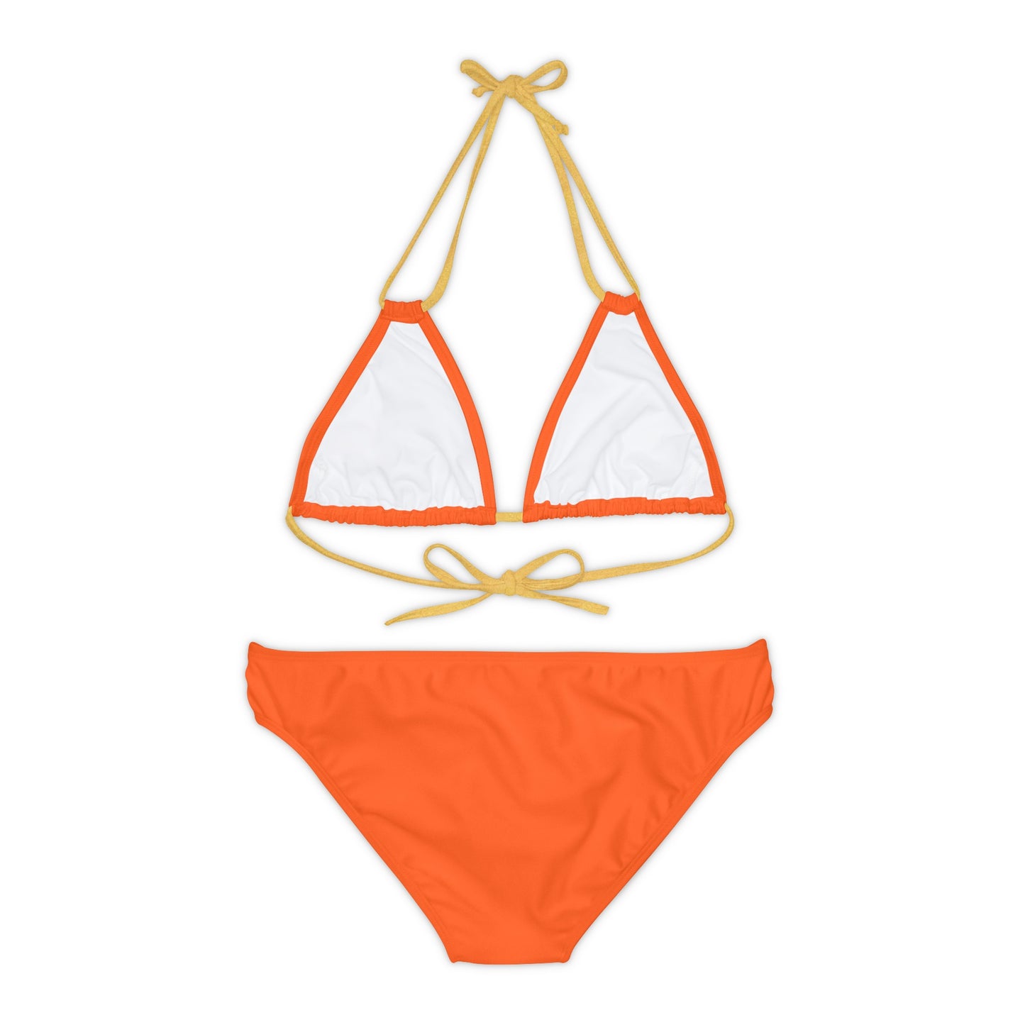 Orange Strappy Bikini Set (AOP) with Butterfly design