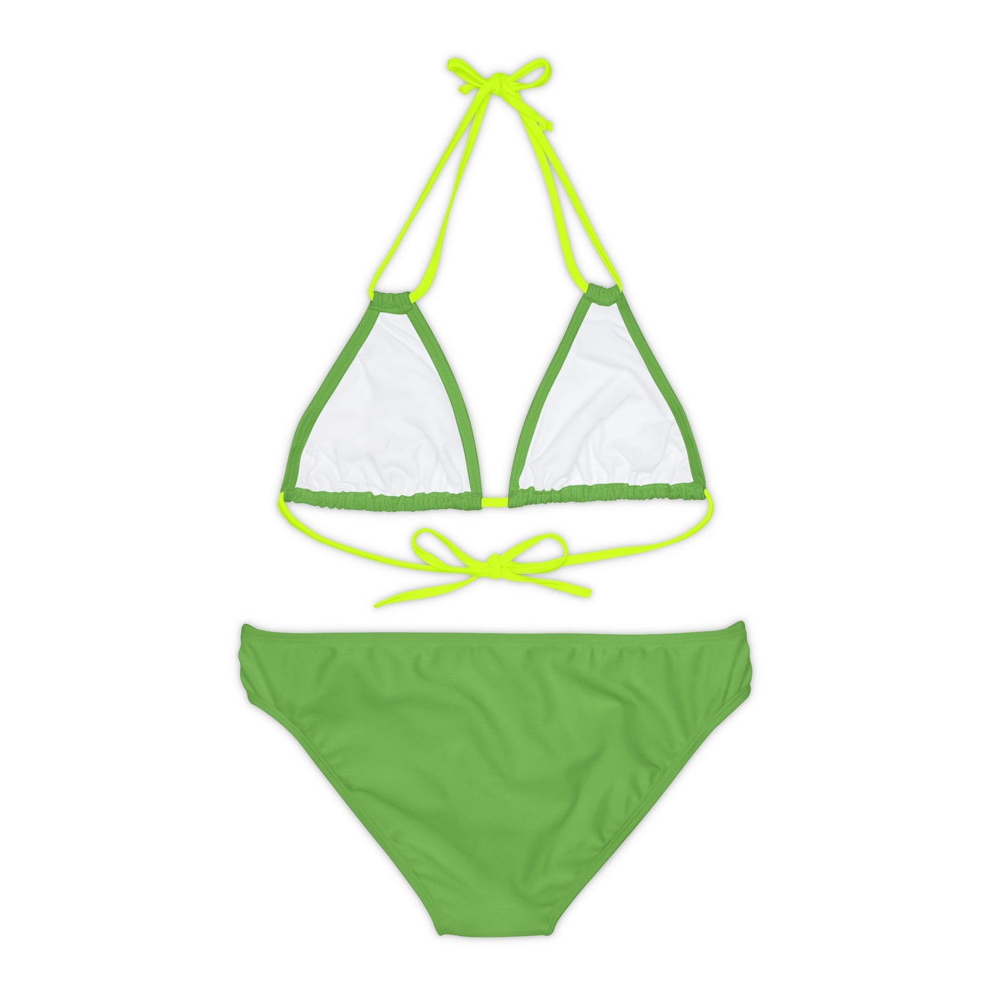 Light Green Strappy Bikini Set (AOP) with Butterfly design