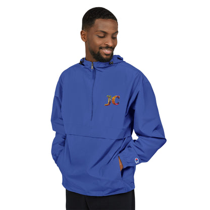 Champion Packable Anorak Jacket – Water-Resistant Lightweight Windbreaker with JC Digital Print (Unisex)