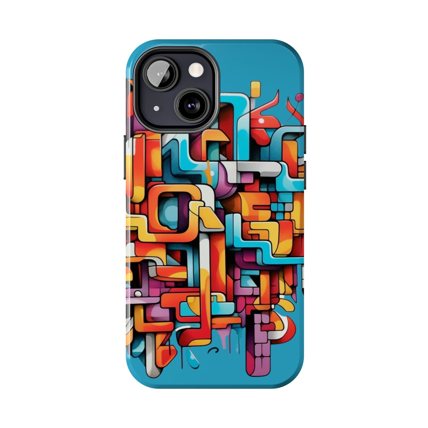 Blue Tough Phone Cases - Graffiti Design