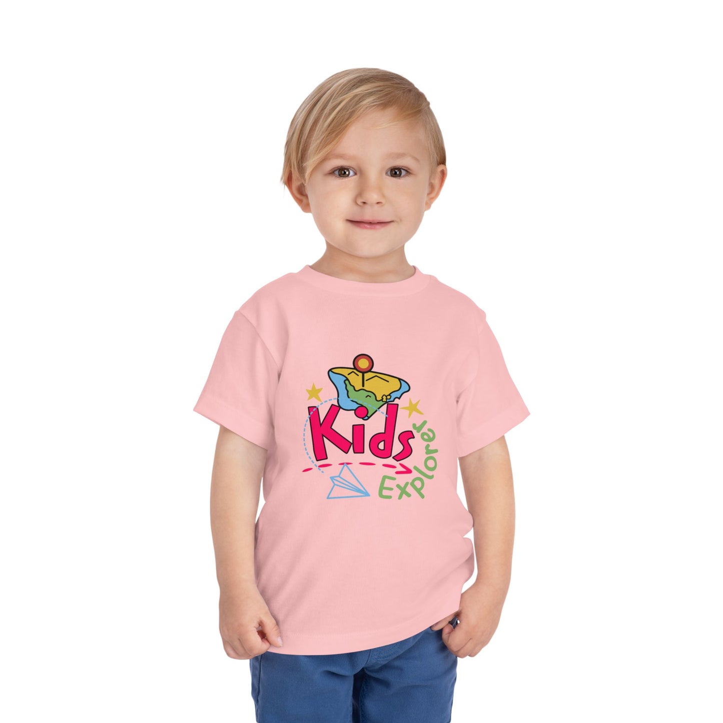 Kids Explore Toddler Tee — Colorful Adventure Graphic T-Shirt for Curious Little Explorers