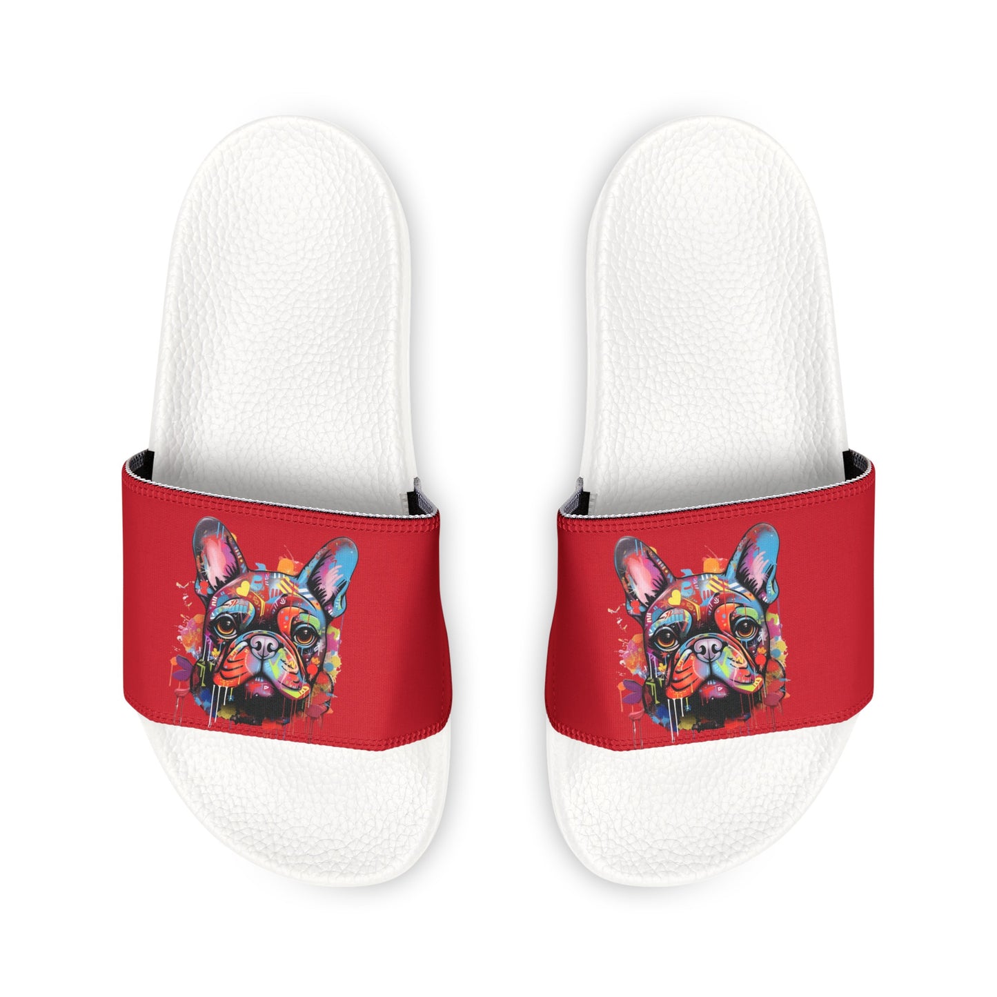 Women's PU Slide Sandals with Graffiti Dog