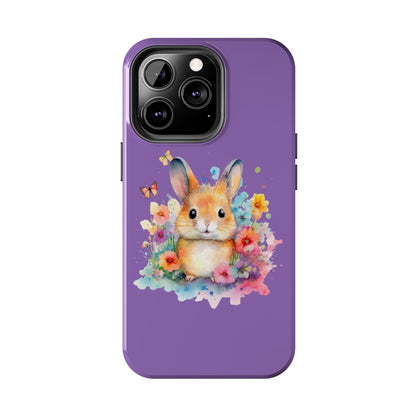 Light Purple Tough Phone Cases Rabbit Design