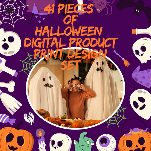 41 Print Designs - Halloween Digital Product Set - JennyCool