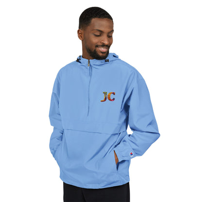 Champion Packable Anorak Jacket – Water-Resistant Lightweight Windbreaker with JC Digital Print (Unisex)