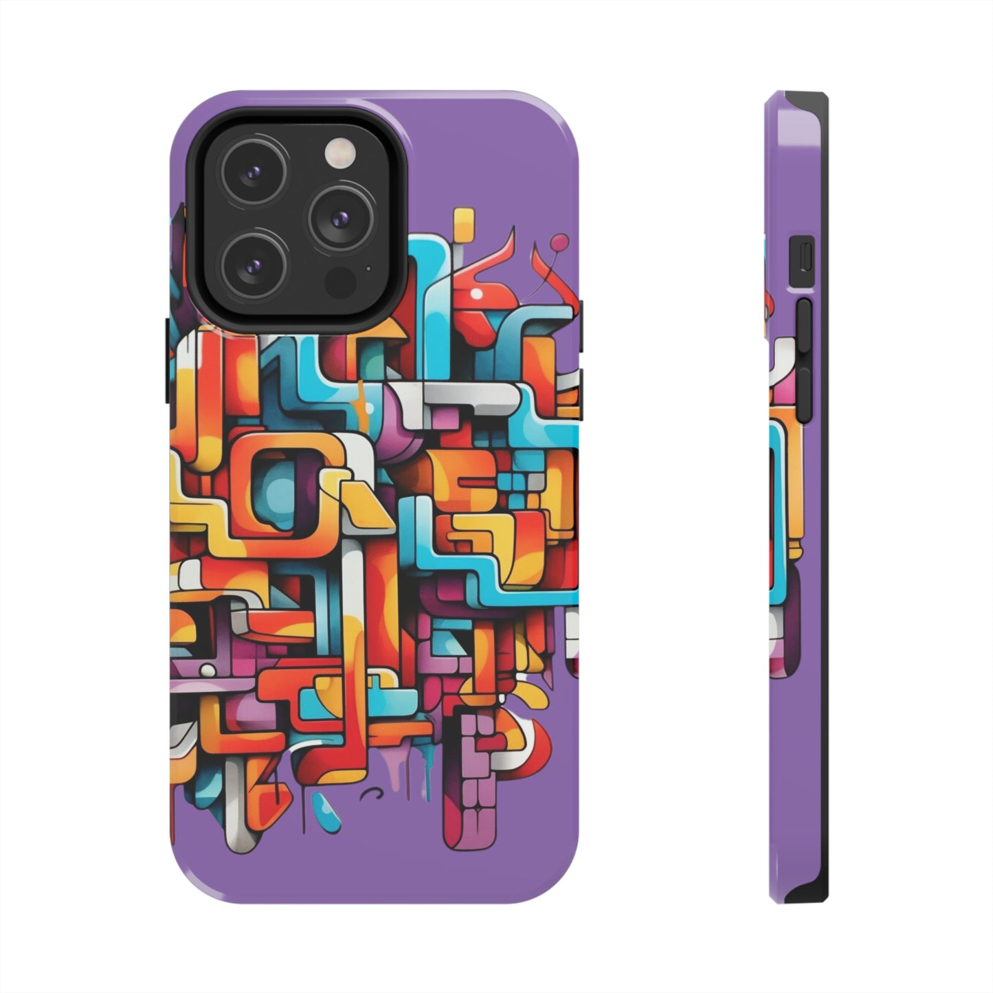 Light Purple Tough Phone Cases - Graffiti Design