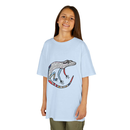 Kids Lizard Graphic Tee — Colorful Patterned Chameleon Shirt